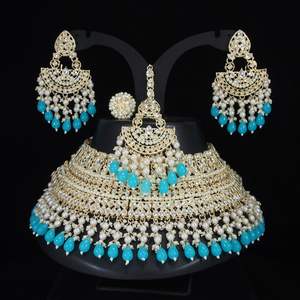 Indian Traditional Kundan Gold Plated Jewellery Set and Copper Necklace Set for Women and Girls Indian <b>Accessories</b> Jewlery Women - Product Image 1