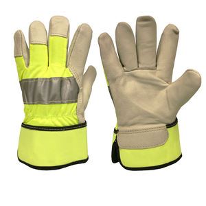 Guantes de soldadura OEM Heat Cow Split cuero guantes de soldadura aprobados guantes de seguridad de protección de manos al por mayor - Product Image 1