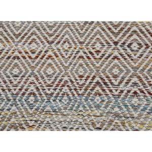 พรมทอแบบเรียบลายเรขาคณิต Abrash ทำจากขนสัตว์และวิสโคส สีแดงและสีส้ม สำหรับใช้ในบ้าน-ADWV-13047 - Product Image 3