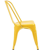 Chaise de salle à manger d'extérieur moderne en acier inoxydable, inclinable, imperméable, empilable et portable pour restaurant, café, bureau et usage domestique