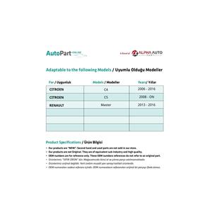 Eje de Elevación de Ventanilla Trasera Izquierda para Citroën C4-C5 - Product Image 5