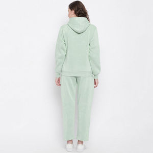 Conjunto de chándal de joggers de algodón de 2 piezas para mujer, ropa activa de invierno de talla grande con tops largos con capucha, hecho en Pakistán, servicio OEM - Product Image 2