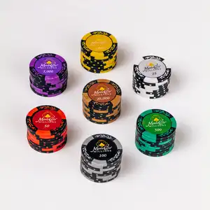 Monte Carlo Poker Chips, Full Customisable, Clay Material, Bulk Orders, Manufacturer