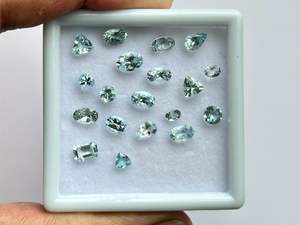 Piedra Preciosa de Aguamarina Suelta Hecha a Mano de Súper Calidad, Corte Mixto Natural, Piedra Azul Cielo Súper Limpia de Alta Calidad, 4-8mm, 1-3 Quilates, Tercera Corte - Product Image 3