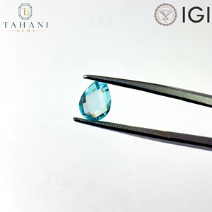 Piedras Preciosas de Granate YAG Paraíba Cultivadas en Laboratorio AG, Corte Briolette, para Joyería, Certificadas por IGI, Sueltas, 5x7mm-8x10mm, Perlas Azules - Product Image 3