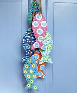 Poisson en bois de forme et de taille personnalisées-Décoration en forme de poisson en bois massif sculpté Meubles Décoration DIY Art Artisanat - Product Image 4