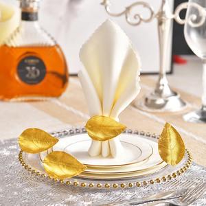 Anillo para Servilletas con Forma de Hoja Dorada, Ideal para Decoración de Mesa, Bodas, Cenas y Uso Diario, Venta al por Mayor desde India - Product Image 2
