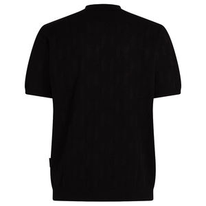 High Quality 100% <b>Viscose</b> <b>Men's</b> Golf for Polo <b>Shirt</b> Knitted Striped Loose Fit Quarter Zip Wholesale Custom Logo Embroidery - Product Image 2