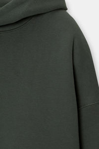 Heavyweight Forest <b>Green</b> Oversized Streetwear Hoodie 500GSM <b>Fleece</b> Kangaroo Pocket Custom Logo Pullover Winter Sweatshirt - Product Image 6
