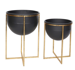 High Standard Blue Enamel Classic Planters Small in Size Iron Blue Coated Handmade Planters Flower Pot <b>plant</b> <b>stand</b> - Product Image 5