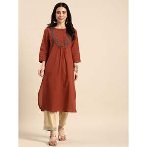 Kurta informal con pliegues y cuello en V, ropa deportiva modesta - Product Image 1