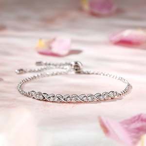 Jeulia <b>Infinity</b> Round Cut Sterling Silver Fashion Tennis <b>Bracelet</b> - Product Image 4