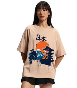 เสื้อยืดไหล่ตกสีพื้นพิมพ์ลายสำหรับผู้หญิงจากผู้จำหน่ายบังคลาเทศ - Product Image 5