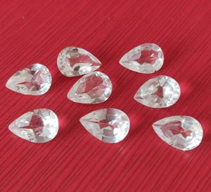 ลูกแพร์บุษราคัมสีขาวธรรมชาติตัด7x9มม. ตัดลูกแพร์บุษราคัมสีขาว - Product Image 2