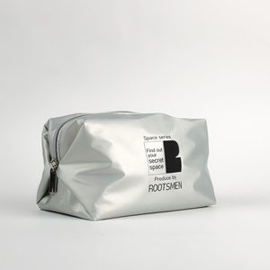 Premium Silver Nylon Zipper Cosmetic Makeup <b>Bag</b> Custom Logo Customizable Size Color Fashion Travel Storage Daily Use Model - Product Image 2