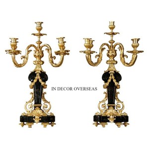 Candelabro de latón con acabado antiguo, calidad Superior, Metal, diseño de arte Vintage, candelabro de 3 brazos, centro de mesa de boda, suministro de la India - Product Image 3