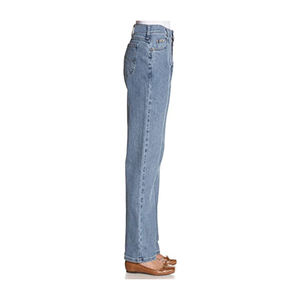 Pantalons en jean pour femmes à jambe droite, prix de vente en gros, design personnalisé, denim délavé pour femmes - Product Image 2