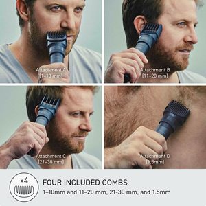 Recortadora Eléctrica Inalámbrica Multiusos Húmedo/Seco con 58 Longitudes de Corte Ajustables para Barba y Cuerpo, Sistema de Cuchillas Avanzado, Características Impermeables - Product Image 4
