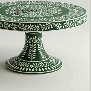 แท่นวางขนมแบบฝังกระดูกสีเขียวสดใสทำด้วยมือสำหรับทำเค้กและขนมอบ - Product Image 2