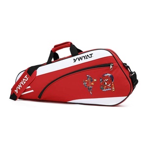 Bolsa de Raquetas WYAT Azul y Blanca con Parches de Dibujos Animados, Capacidad para 3 Raquetas, Bolsa Deportiva - Product Image 3