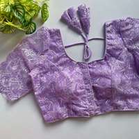Blouse prête-à-porter en tulle, entièrement brodée et ornée de travail manuel, pour occasions spéciales.