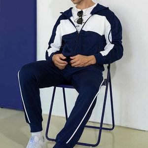 Traje de entrenamiento OEM con logotipo personalizado para hombre, respetuoso con el medio ambiente, transpirable, Fitness, correr, trotar, manga larga, liso, cremallera completa, conjunto de invierno 2025 - Product Image 2