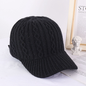 Automne hiver nouvelle mode casquettes de Baseball pour hommes Performance couleur unie plaque lumineuse ajustée bord incurvé chaud tricoté éponge - Product Image 6