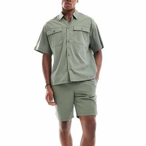Nouveaux ensembles de shorts pour hommes, impression personnalisée, logo, été, 2 pièces, ensembles décontractés pour hommes, shorts à manches courtes, t-shirt à boutons, ensembles d'été pour hommes - Product Image 1