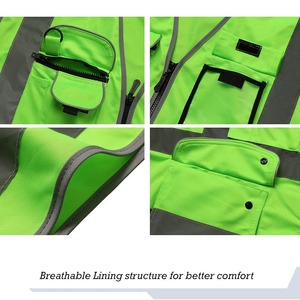 Vente en gros en usine Nouveau style de gilet de sécurité pour la construction Logo personnalisé Ruban réfléchissant Vêtements de travail d'hiver haute visibilité Gilet de sécurité - Product Image 3