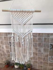 Macramé Tenture murale en forme de feuille avec fil de coton pour intérieur bohème et style scandinave - Product Image 3