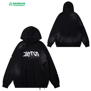 Sudadera con Capucha Unisex de Color Sólido, 100% Algodón, con Logotipo Personalizado, Lavado Ácido, Bordado, Transpirable, al Mejor Precio - Product Image 2