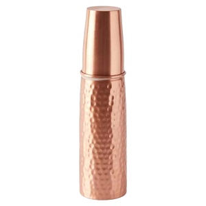 Best Selling Handmade Half Hammered <b>Copper</b> Water <b>Bottle</b> with <b>Copper</b> Glass for <b>Drinking</b> Purposes Available at Best Prices - Product Image 1