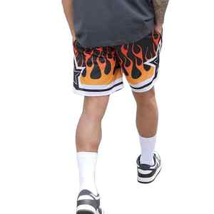 Shorts de surf pour hommes en toile personnalisée, séchage rapide, respirants, avec cordon de serrage, taille mi-haute, logo frontal et poches - Product Image 4