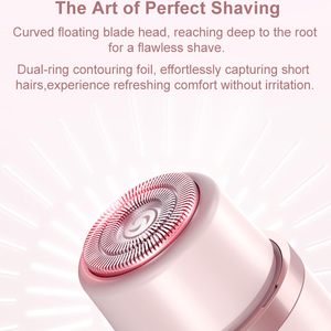 Afeitadora Eléctrica Portátil 2 en 1, Resistente al Agua IPX7, Uso en Seco y Húmedo, con Cabezal Extraíble, Afeitadora Rotatoria de Doble Cuchilla para Depilación del Bikini - Product Image 2