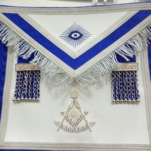 Tablier d'officier maître maçonnique Regalia fait à la main et collier de chaîne avec bijou - Product Image 4