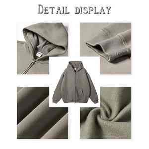 Sudadera con cremallera en contraste de color personalizada Sudadera con capucha con cremallera superior de alta calidad personalizada para hombre - Product Image 4