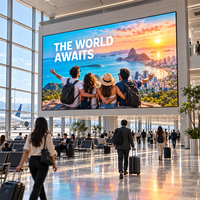Mur vidéo LED intérieur 7680Hz P2.5 à entretien frontal, écran LED mural couleur pour terminal aéroportuaire