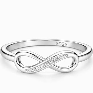 Anillo de Plata 925 con Diseño de Infinito y Circonitas, Ideal para Regalo, para Mujeres y Chicas, para Fiestas - Product Image 1