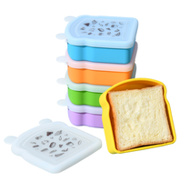 Boîte à lunch portable sans BPA pour enfants, compatible micro-ondes, boîte à repas chauffable, boîte de rangement pour sandwichs, toasts et pain, boîte à lunch en silicone