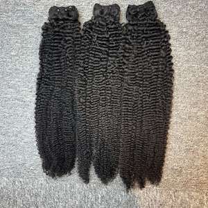 Meilleure qualité Kinky Curly in Trame Hair, Extensions de cheveux crus en gros, à partir de cheveux humains crus - Product Image 1