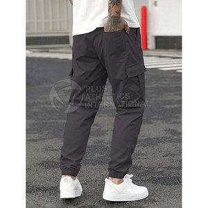 Trendy Men Streetwear <b>Trousers</b> With Zipper Pockets And Tapered Legs For Modern Look Men Streetwear Cargo <b>Trousers</b> - Product Image 4