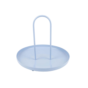 Bandeja decorativa de madera con acabado en nogal, muy vendida, para uso multipropósito, con asas de hierro, para uso en interiores y exteriores. - Product Image 2