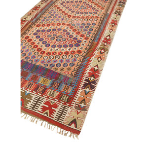 Alfombras Clásicas Persas Nayaab de Lana, Tejido Plano Rojo Naranja, Alfombra Geométrica de Yute, Suave, Tradicional, para Hogar y Adolescentes - Product Image 2