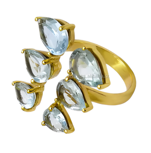 แหวนพลอยบุษราคัมสีน้ำเงินแข็ง925เงินแท้แหวนงานฝีมือแหวนแฟชั่นคลาสสิกสำหรับงานแต่งงานครบรอบของขวัญหมั้น - Product Image 6