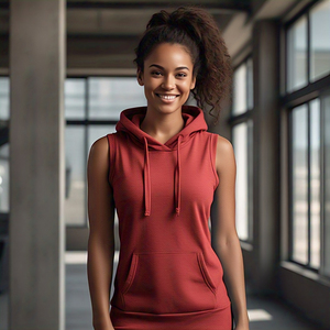 Sleeveless Hoodie Women Yoga Fitness Wear Running Hood <b>Top</b> Girls Gym Workout Sleeveless Pullover Hoodie Ladies - Product Image 4