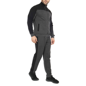 Joggers unisex para hombre 50% Algodón 50% mezcla de poliéster cuello alto chaqueta de ajuste regular pantalones en blanco dos tonos ropa de entrenamiento polar - Product Image 5