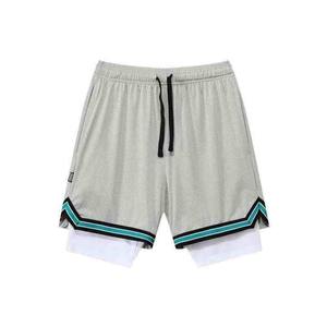 Pantalones cortos deportivos 2 en 1 de malla para correr con cordón de redes de poliéster de secado rápido para hombre de verano personalizados - Product Image 3