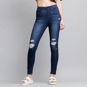 Ladies Ripped Denim Jeans Trendy High Rise Distressed <b>Pants</b> Urban Street Style For Women Fashionable Look Wholesale OEM Design - Product Image 1