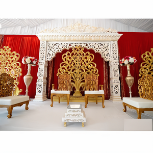 Jodha Akbar mandap ติดตั้งแนวโน้มสไตล์บอลลีวูดสีทองงานแต่งงานปรับแต่งได้ดีที่สุด - Product Image 3