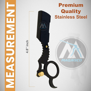 Kit de rasoir à bord droit professionnel pour hommes Shavette de sécurité 10 pouces rasage de près avec rasoirs à doigts en acier - Product Image 4